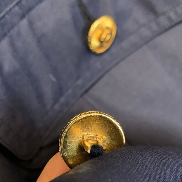 Vintage CHANEL Navy belted trench coat circa 1980 - Picture 10 of 15